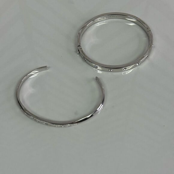 Kate Spade Silvertone Raise the Bar Cuff and Rhinestone Hinge Bracelet - Picture 7 of 7